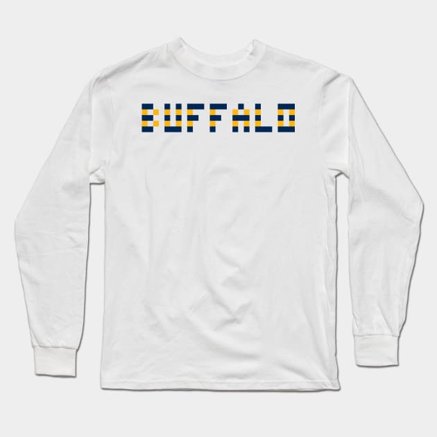 Pixel Hockey City Buffalo 2017 Long Sleeve T-Shirt by gkillerb